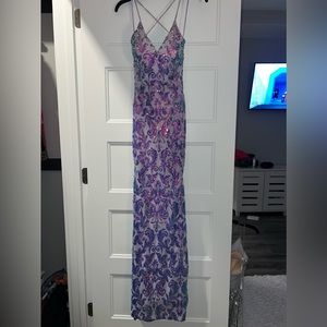 Windsor Taisia Formal Sequin Scroll Dress